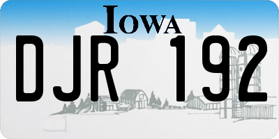 IA license plate DJR192