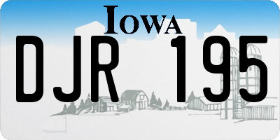IA license plate DJR195