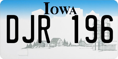 IA license plate DJR196