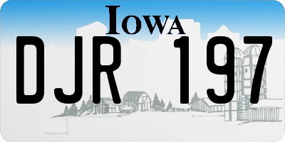 IA license plate DJR197