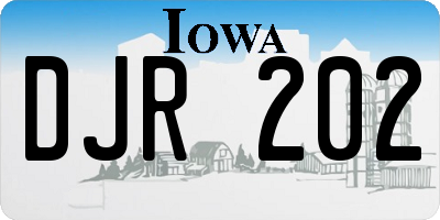 IA license plate DJR202