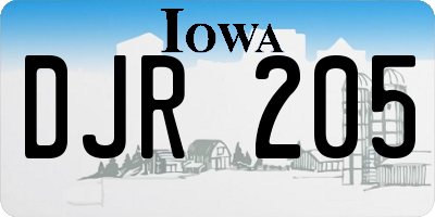 IA license plate DJR205