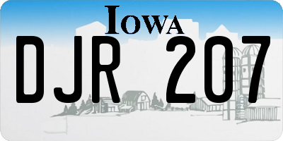 IA license plate DJR207