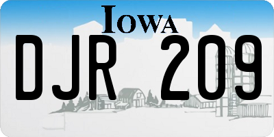 IA license plate DJR209