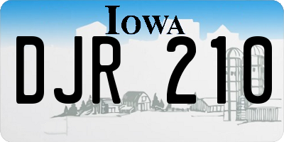 IA license plate DJR210