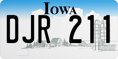 IA license plate DJR211