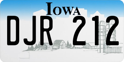 IA license plate DJR212