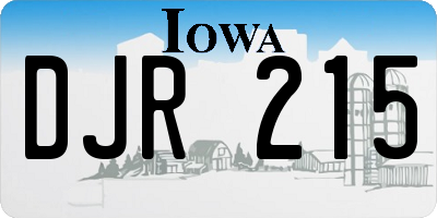 IA license plate DJR215