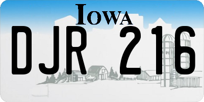 IA license plate DJR216