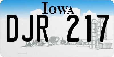 IA license plate DJR217