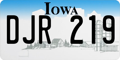 IA license plate DJR219