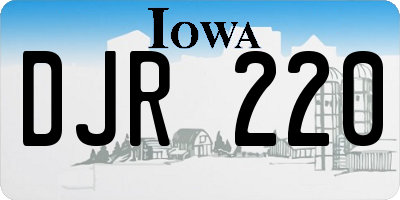 IA license plate DJR220