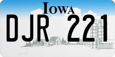 IA license plate DJR221