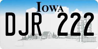 IA license plate DJR222
