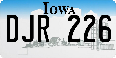 IA license plate DJR226