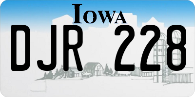 IA license plate DJR228