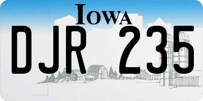 IA license plate DJR235