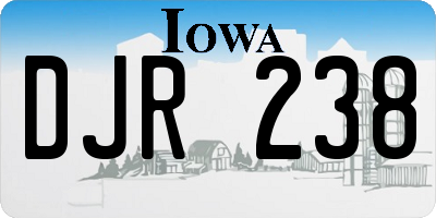 IA license plate DJR238