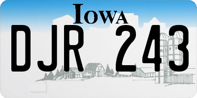 IA license plate DJR243