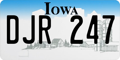IA license plate DJR247