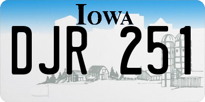 IA license plate DJR251