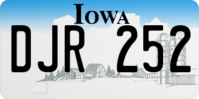 IA license plate DJR252