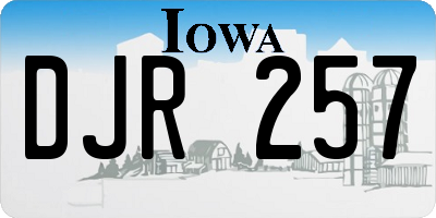 IA license plate DJR257