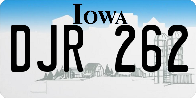 IA license plate DJR262