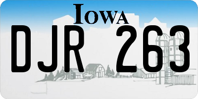 IA license plate DJR263