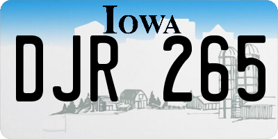 IA license plate DJR265