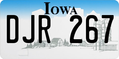 IA license plate DJR267