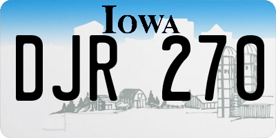 IA license plate DJR270