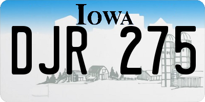 IA license plate DJR275