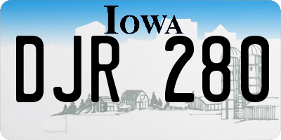 IA license plate DJR280