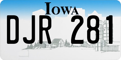IA license plate DJR281