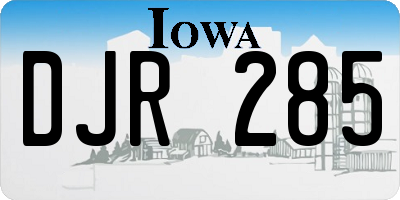 IA license plate DJR285