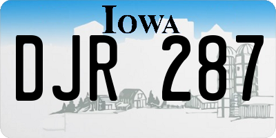 IA license plate DJR287