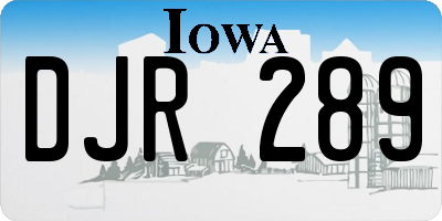 IA license plate DJR289