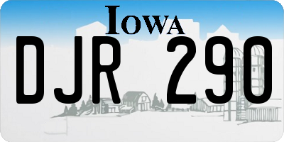 IA license plate DJR290