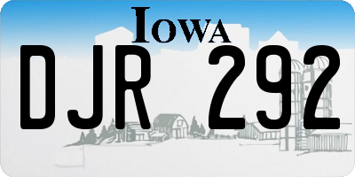 IA license plate DJR292