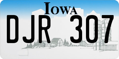 IA license plate DJR307