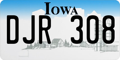 IA license plate DJR308