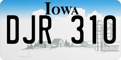 IA license plate DJR310