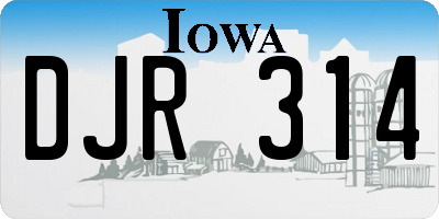 IA license plate DJR314