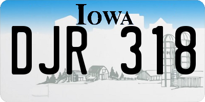 IA license plate DJR318