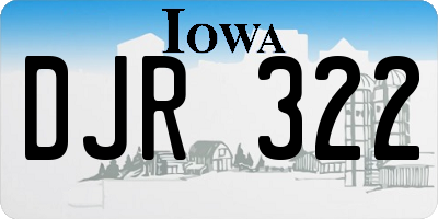 IA license plate DJR322
