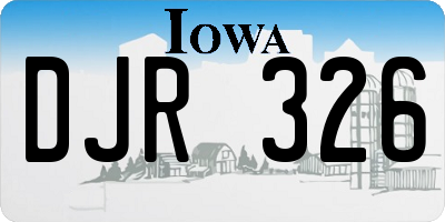 IA license plate DJR326