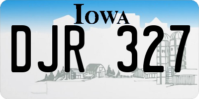 IA license plate DJR327