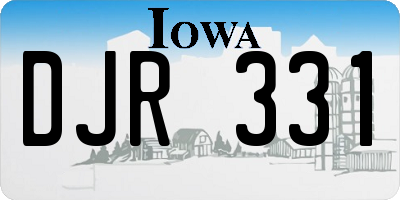 IA license plate DJR331