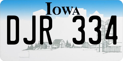 IA license plate DJR334